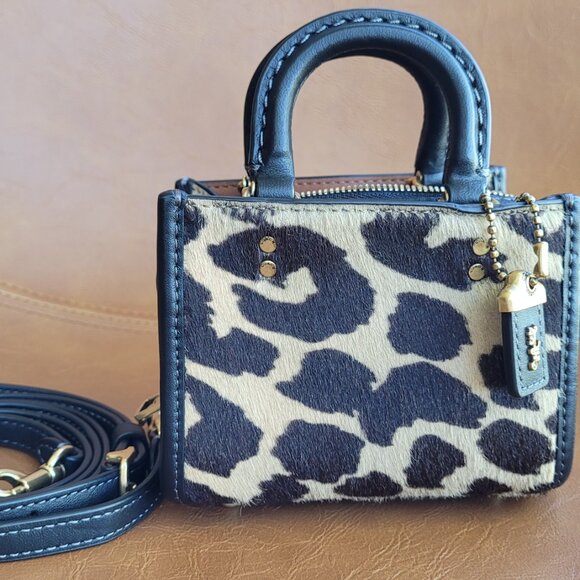 Rogue Bag 12 In Haircalf With Leopard Print - Picture 1 of 9
